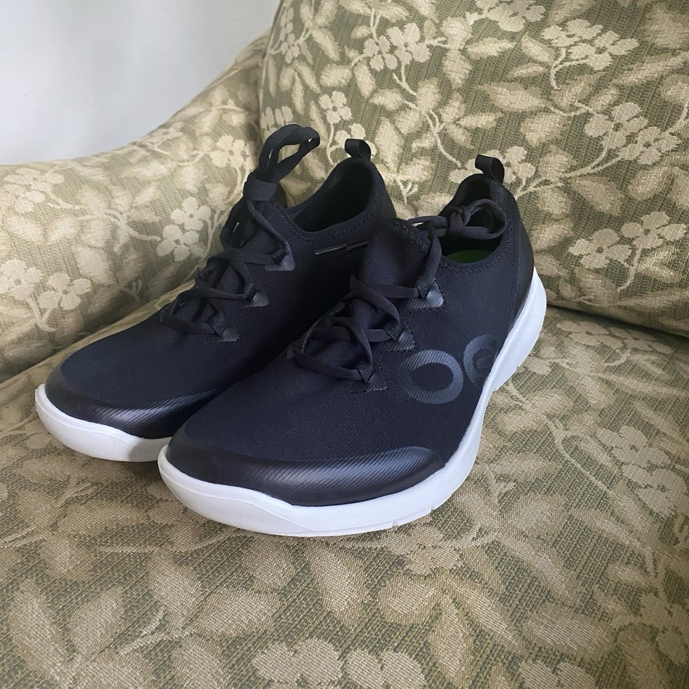 OOFOS Men's OOmg Sport LS Low Shoe Run walk jog Mens size 11 black white - Picture 3 of 9